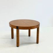 Table à manger ronde en bois de noyer vintage par Grange