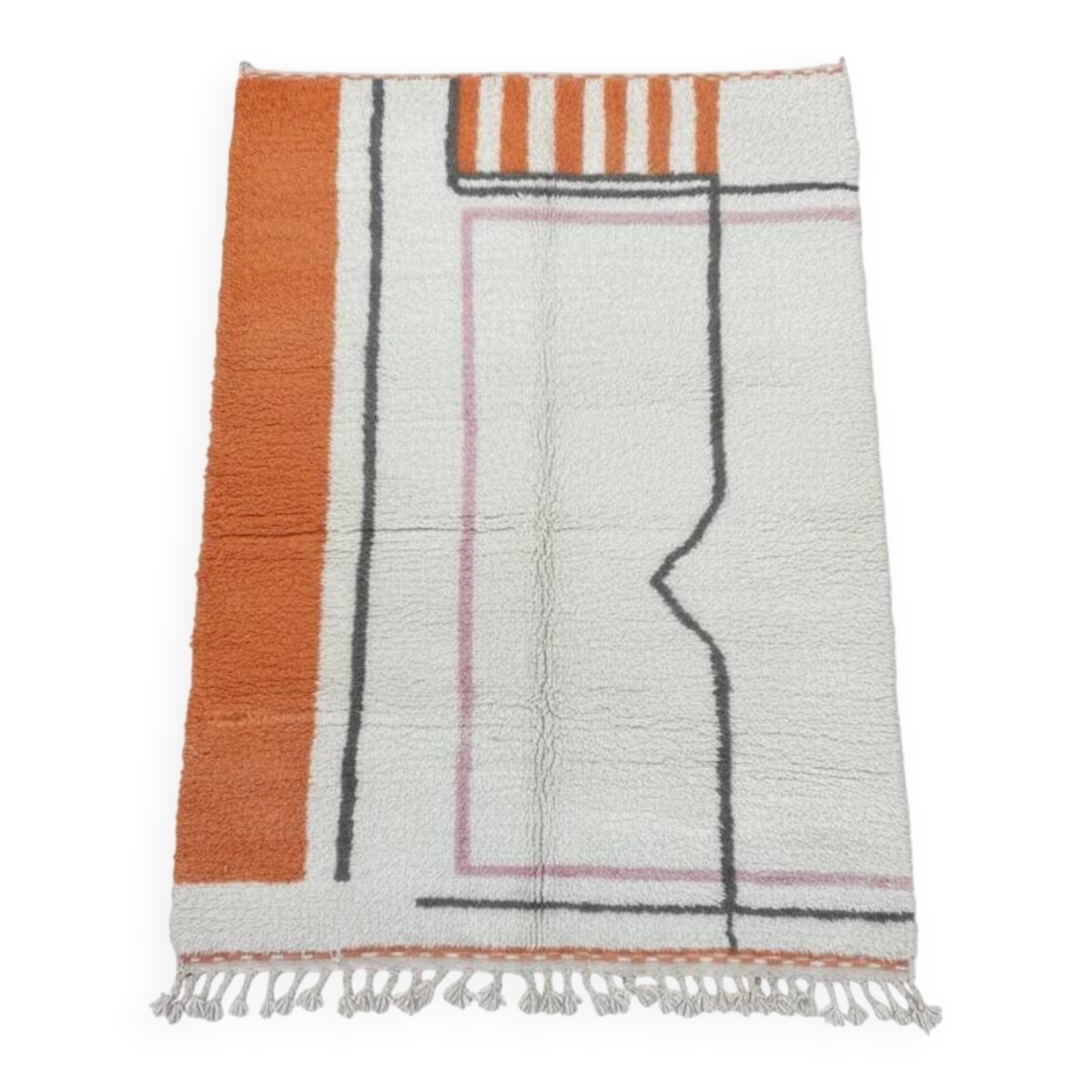 Modern orange Berber rug