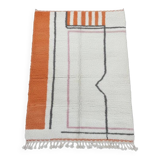 Modern orange Berber rug