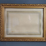 Old frame Art Deco gilded stucco wood 22.5x17.5 cm, foliage 14.9x19.9 cm SB