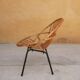 Vintage chair in rattan feet metal