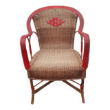 Refurbished wicker armchair