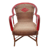 Fauteuil osier relooké