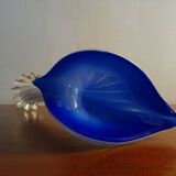 Murano glass vase twisted flower neck