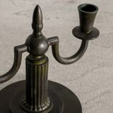 Pair of Vintage Swedish Decorative GAB Bronze Candelabras, 1930s