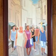 Lithographie : rue animée de JP Milleliri