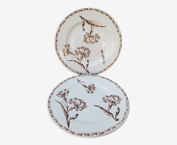 Assiettes plates faïence Luneville Oeillet K&G