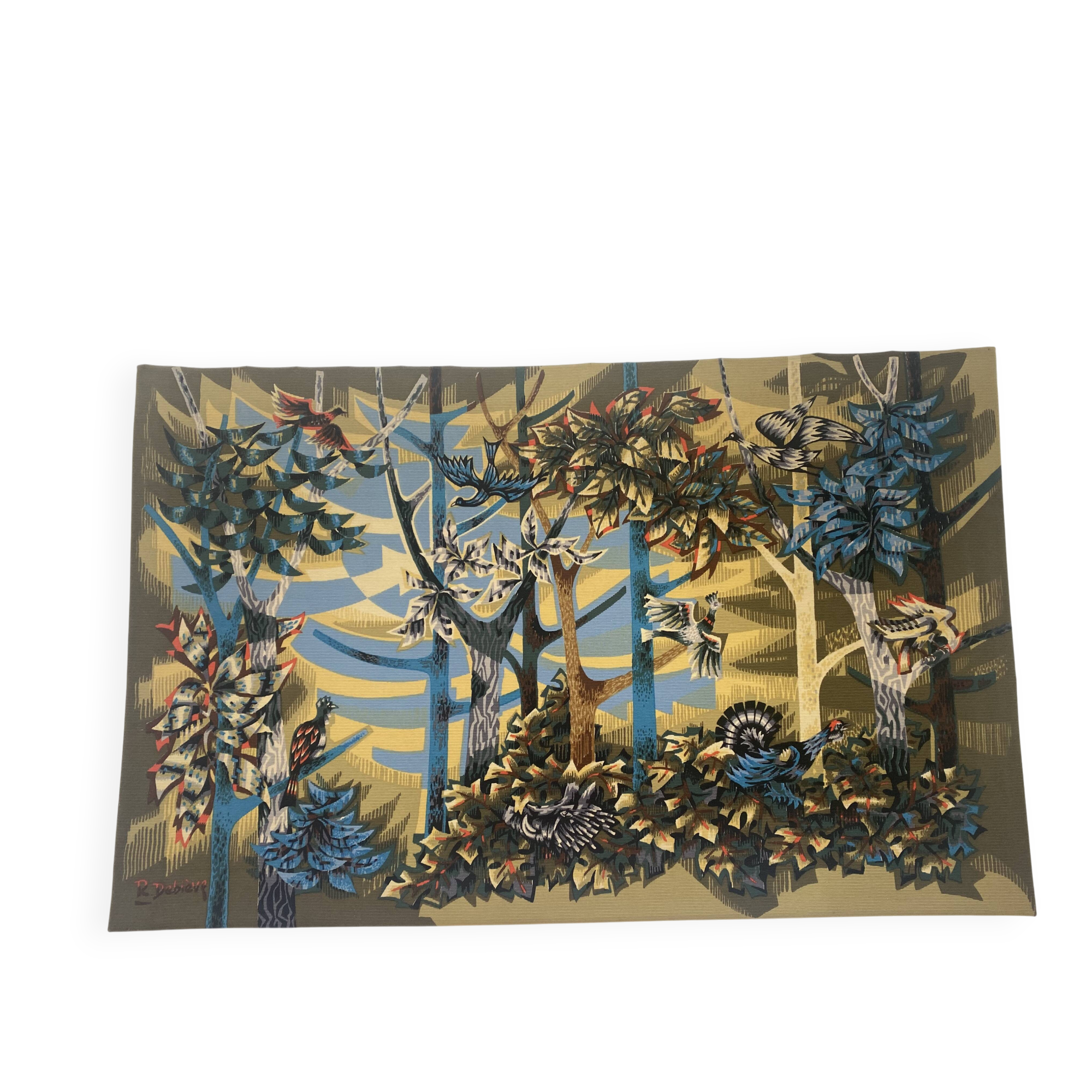 Tapestry Hanging "The Forest" signed Robert Debiève