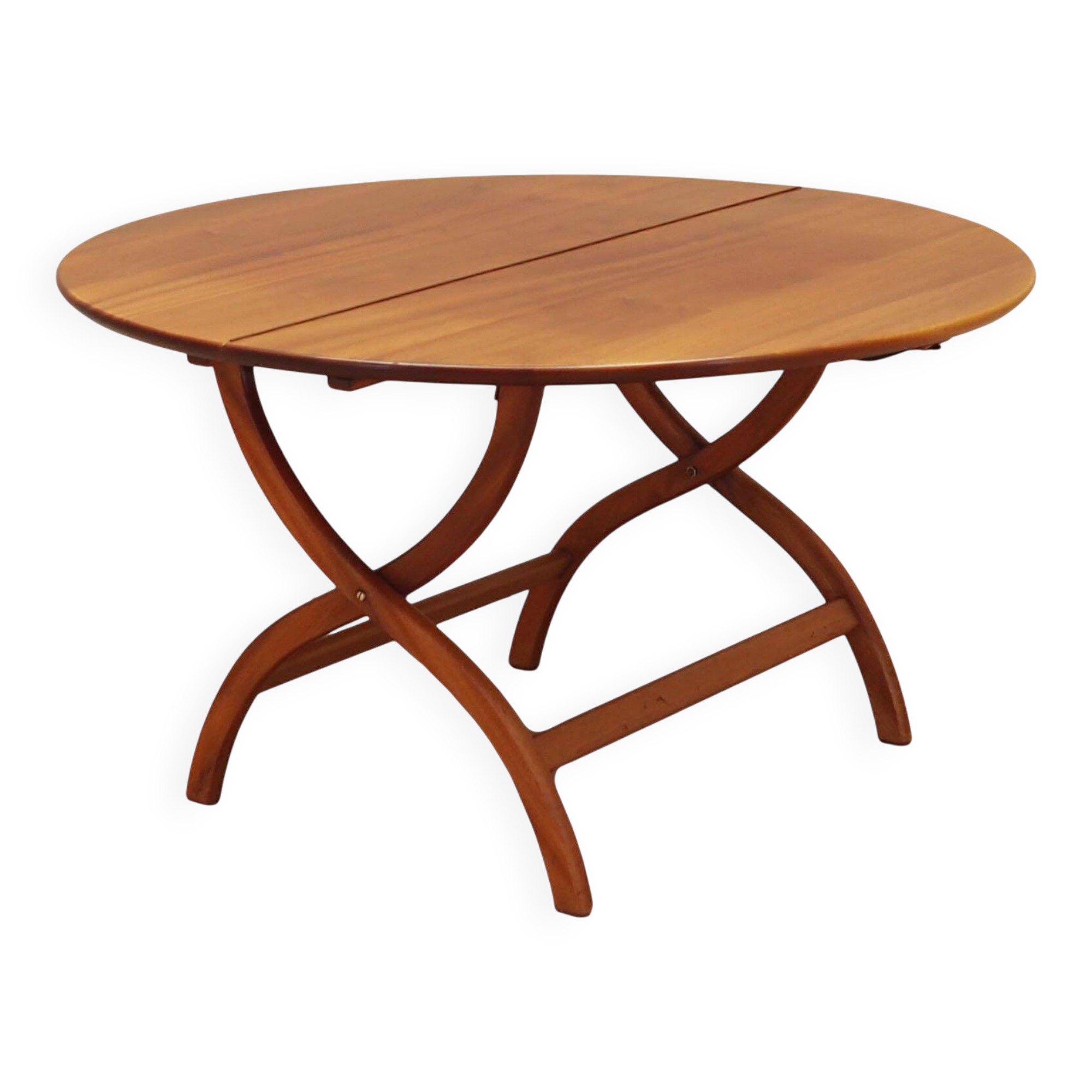 Round mahogany coffee table, Danish design, 1970s, production: Denmark