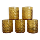 Faceted amber glasses Pernod by 5