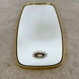 Old gilded brass mirror, 60s design rearview mirror, Schön-form vintage