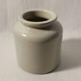 Vintage LAB-Lagny mustard pot in beige glazed stoneware (x2)
