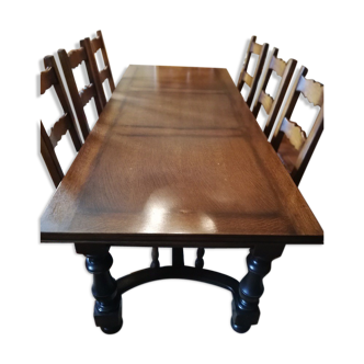 Ensemble table de ferme + chaises