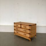 Smal drawer cabinet bamboo ratan 1970