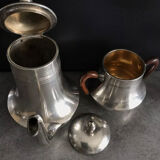 Coffee/tea service in silver metal punch goldsmiths phoenix villeurbanne xixth