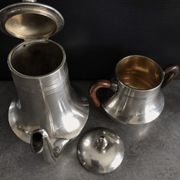 Coffee/tea service in silver metal punch goldsmiths phoenix villeurbanne xixth