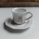 6 tasses Niderviller blanches et roses à décor de fleurs