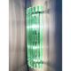 Pair of Contemporary Green “Wather Triedro” Murano Glass Wall Sconces