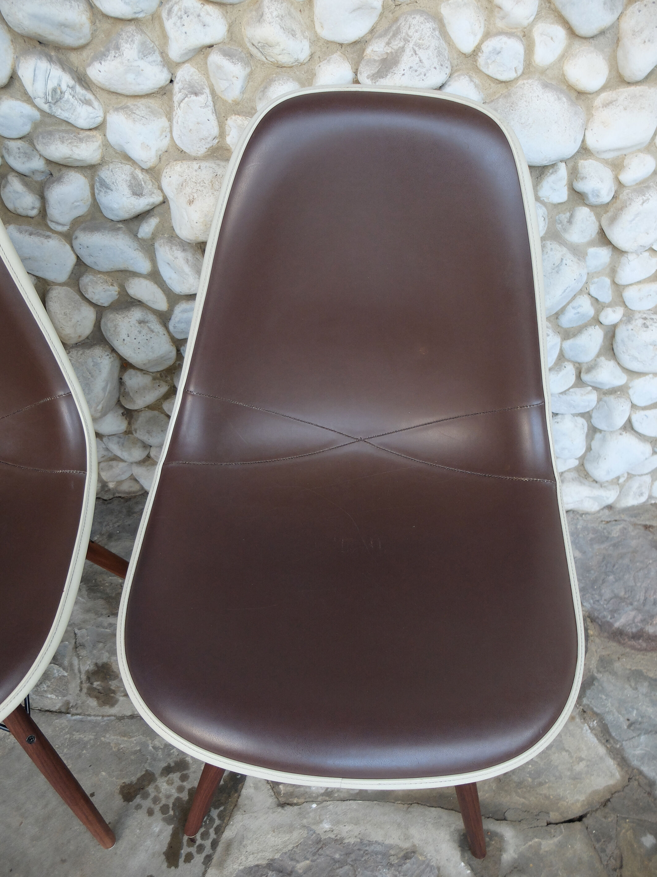 Pair of Ray and Charles Eames chairs on Dowel Bases, Herman Miller USA