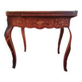 Table de jeux en marqueterie style Louis XV