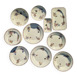 Clairefontaine earthenware plate and fruit bowl set, Saxe model