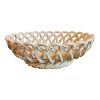 Pichon uzes bernard & véronique handmade / yellow ceramic woven basket