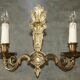 Pair of antique wall sconces in gilded bronze from the 1920s.
