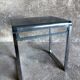 Bedside table in blue plexiglass and chrome metal, 1970