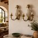 Pair of pineapple wall lights, in the style of Maison Charles / Jansen, an