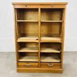 Double filing cabinet with curtains