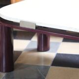 Roche Bobois Travertine and metal coffee table, 1980s