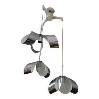 Stainless steel flower cascade suspension, 1970