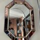 Vintage mirror with brass and wood parcloses