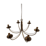 Lustre  en laiton patiné des années 70