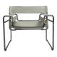 "Wassily" armchair by Marcel Breuer for Gavina in white leather.