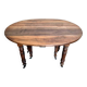 Louis Philippe period 6-legged extending table in solid walnut