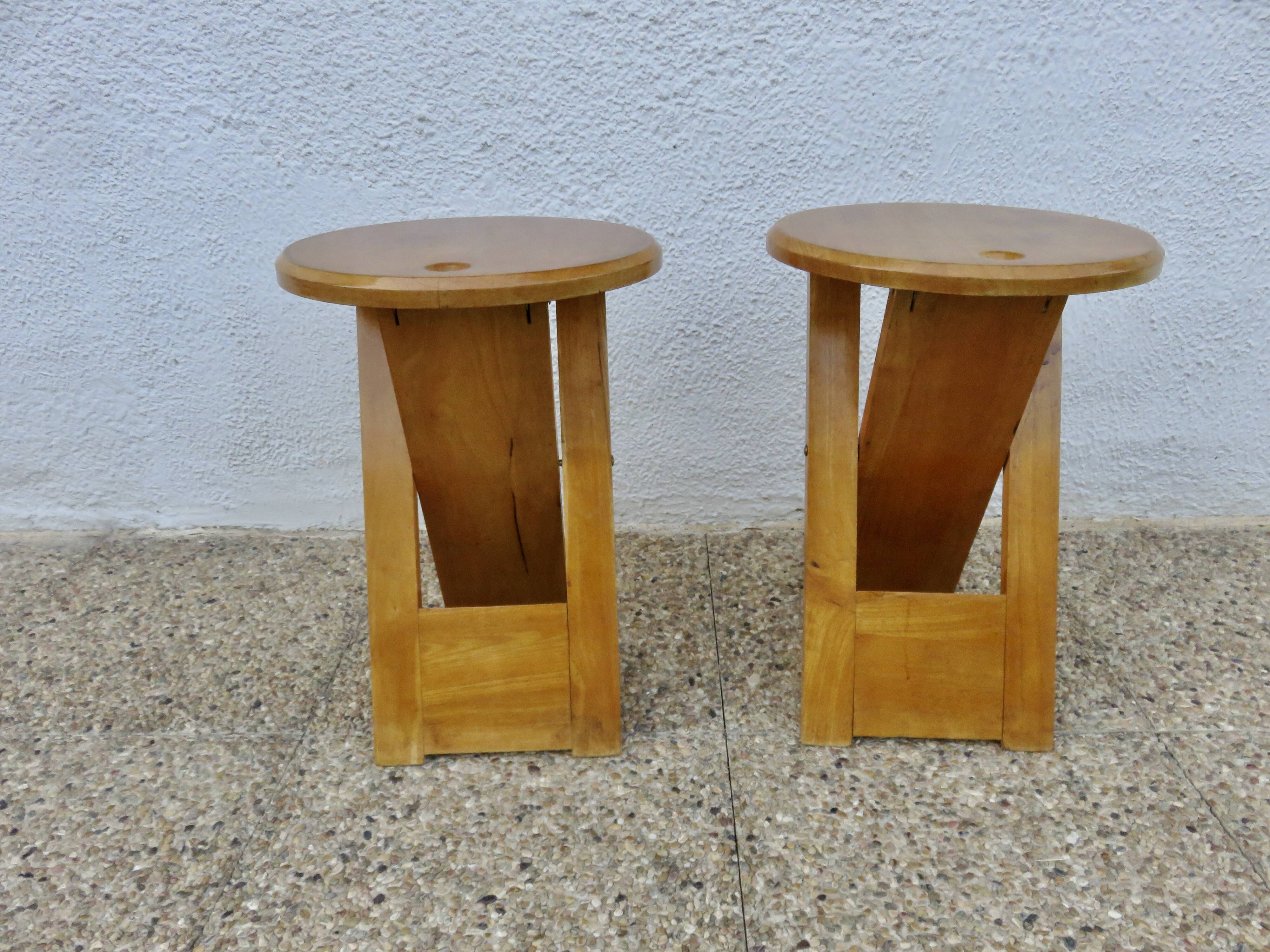 Paire de tabourets pliants attribué à Roger Tallon, 1980