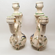 Pair of 2 candlesticks Capodimonte Italy style moustier