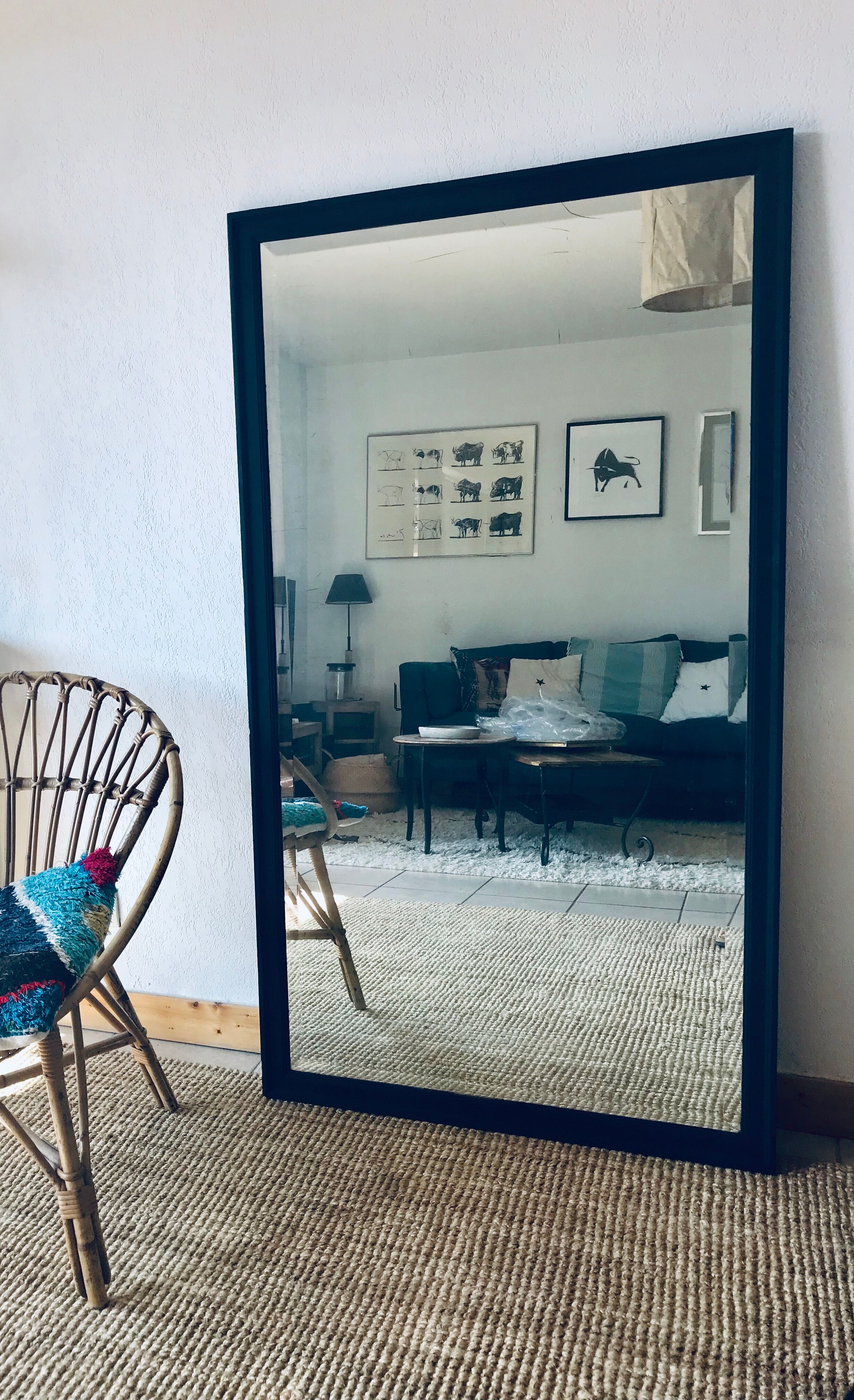 Rectangular beveled mirror 87x153cm