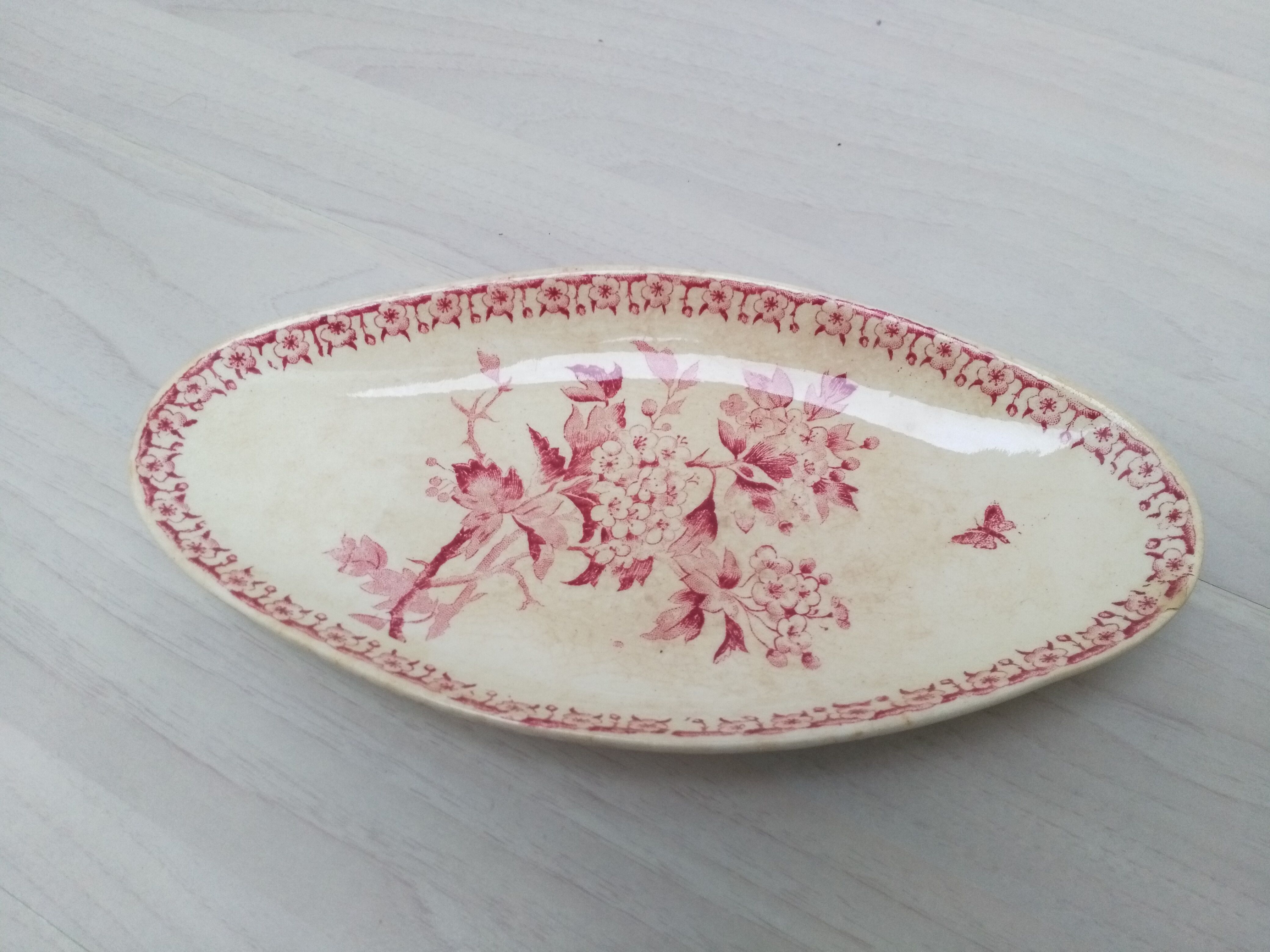 Ravier in iron earth of Gien model Pink hawthorn