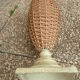 Vintage metal and wicker vase