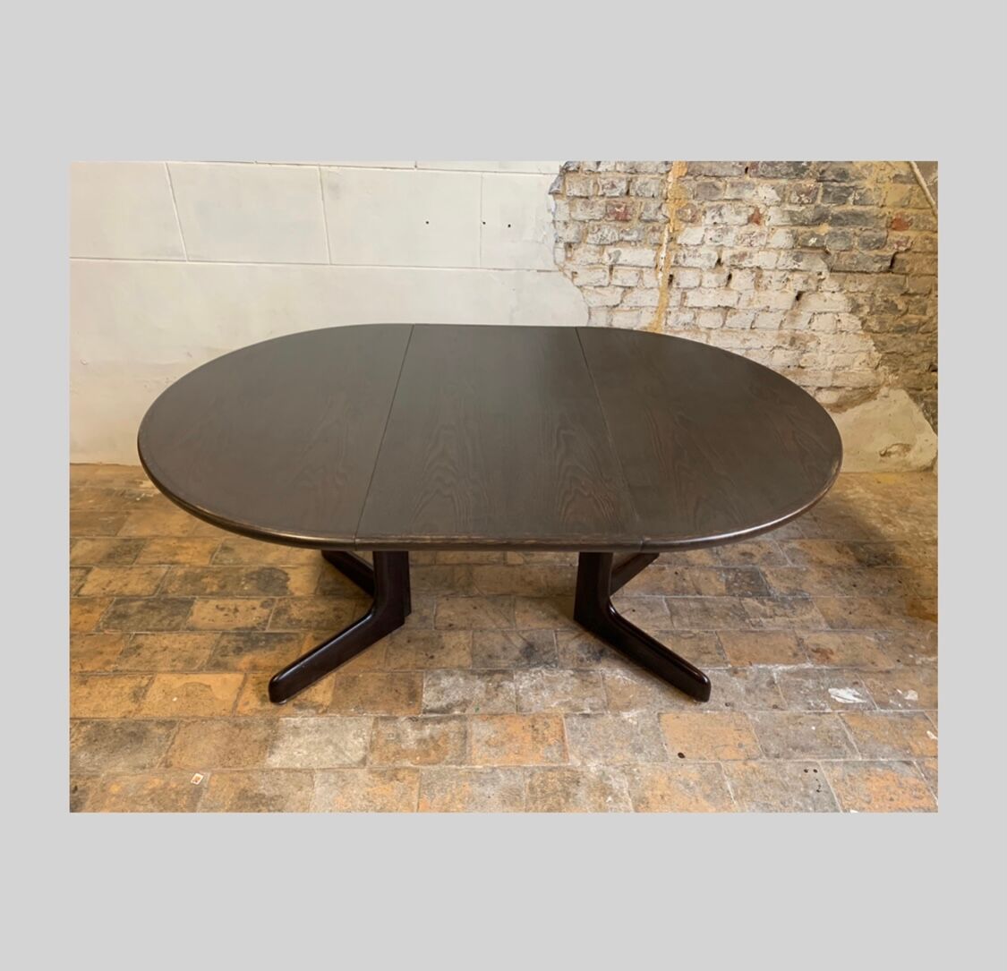 Dark wood extendable dining table, 1970s