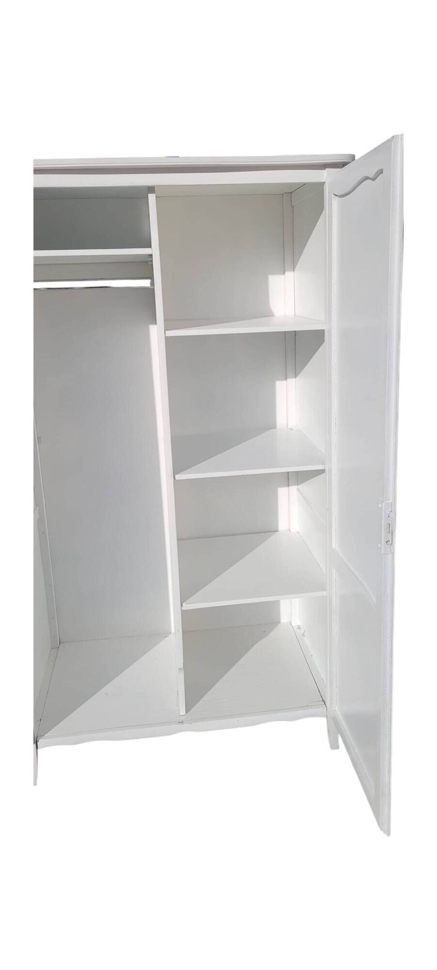 White Parisian wardrobe with hanging rail and shelves – France, 1930s