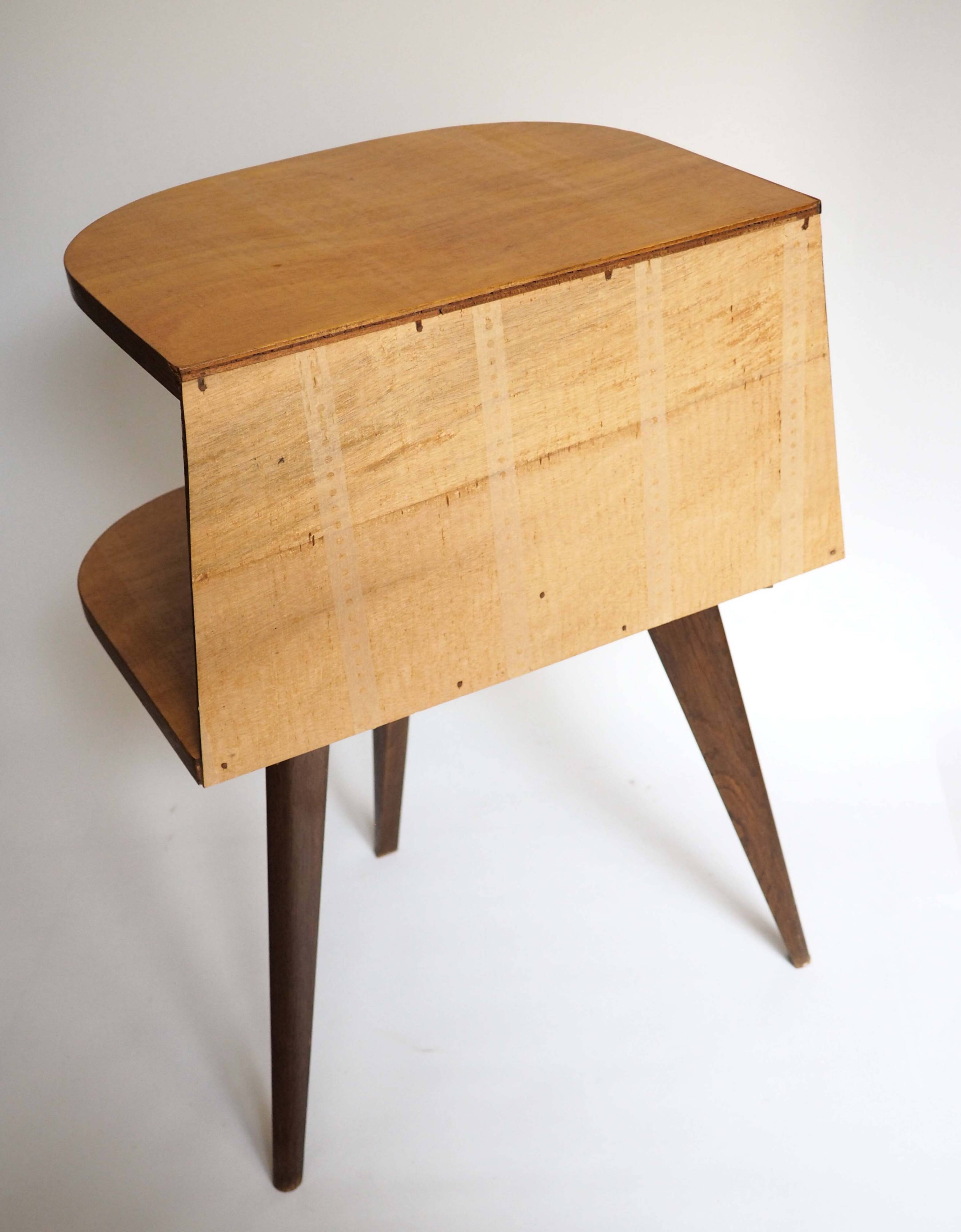 Wooden tripod bedside table