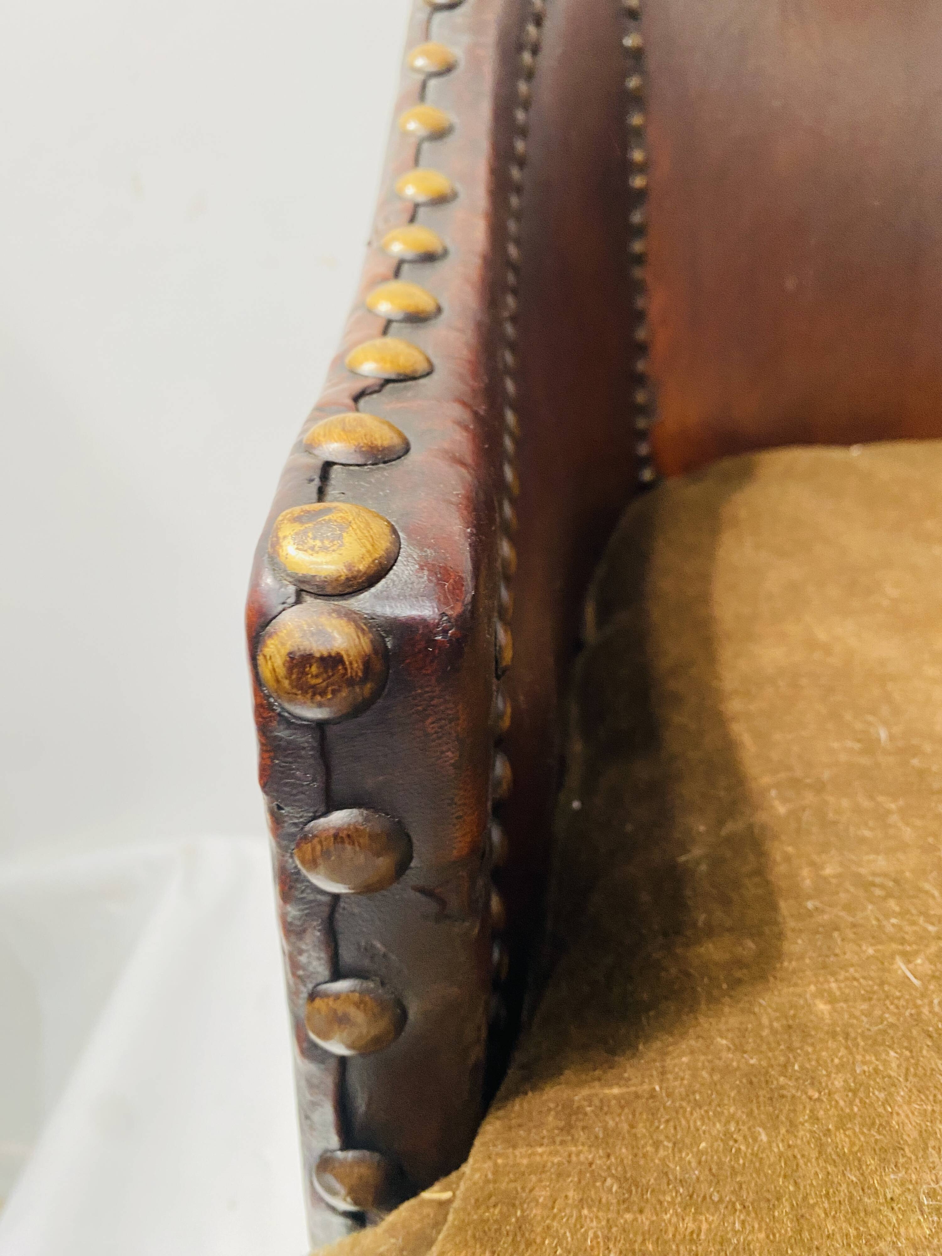 20th Century Art Deco Studded Leather Club Chair