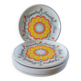 6 retro cheese plates