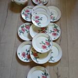 12 antique flat plates + HBCM soup tureen