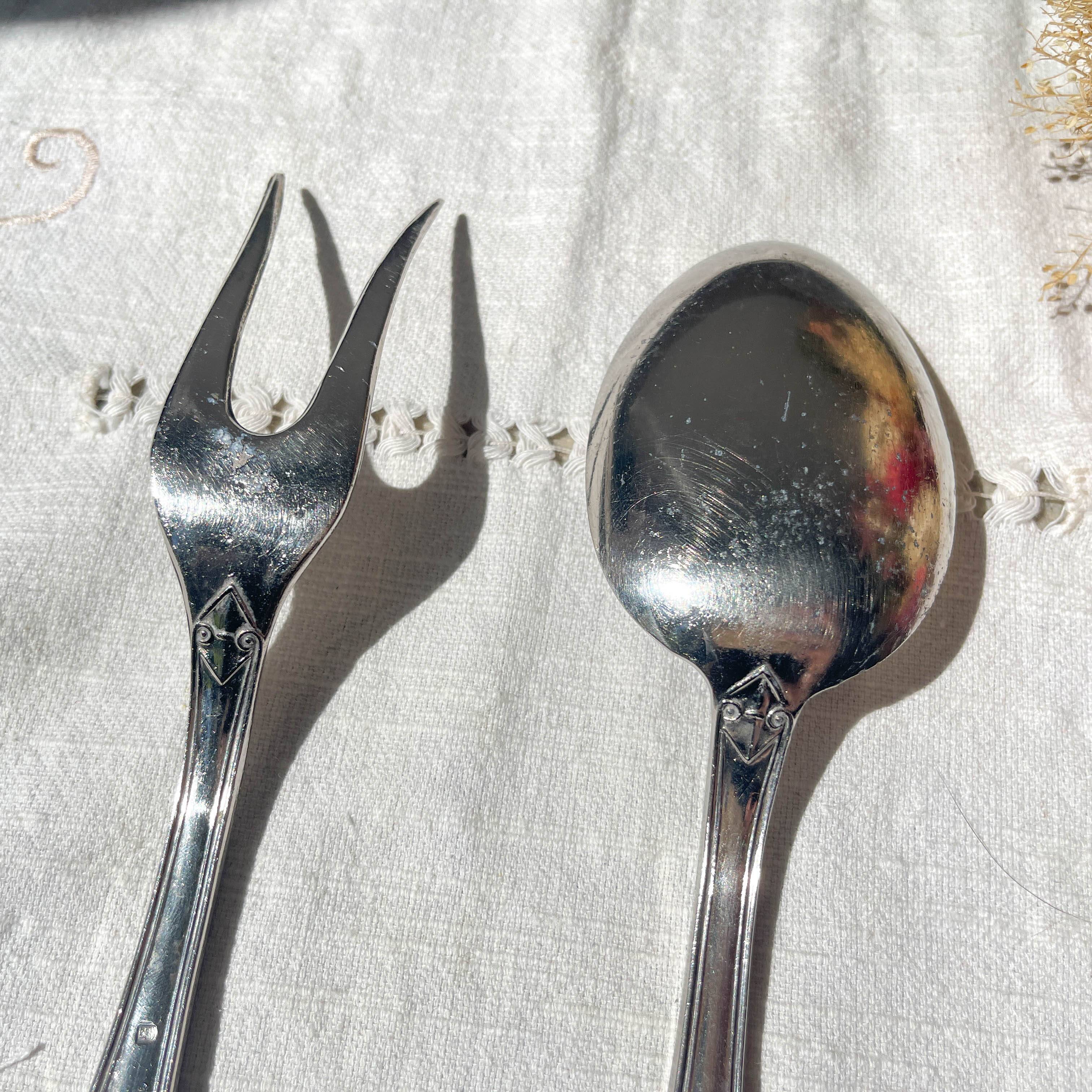Vintage Rocaille style serving cutlery