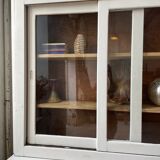 Library showcase ivory white sliding doors