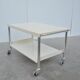 White lacquered metal & chrome serving trolley, 1960s